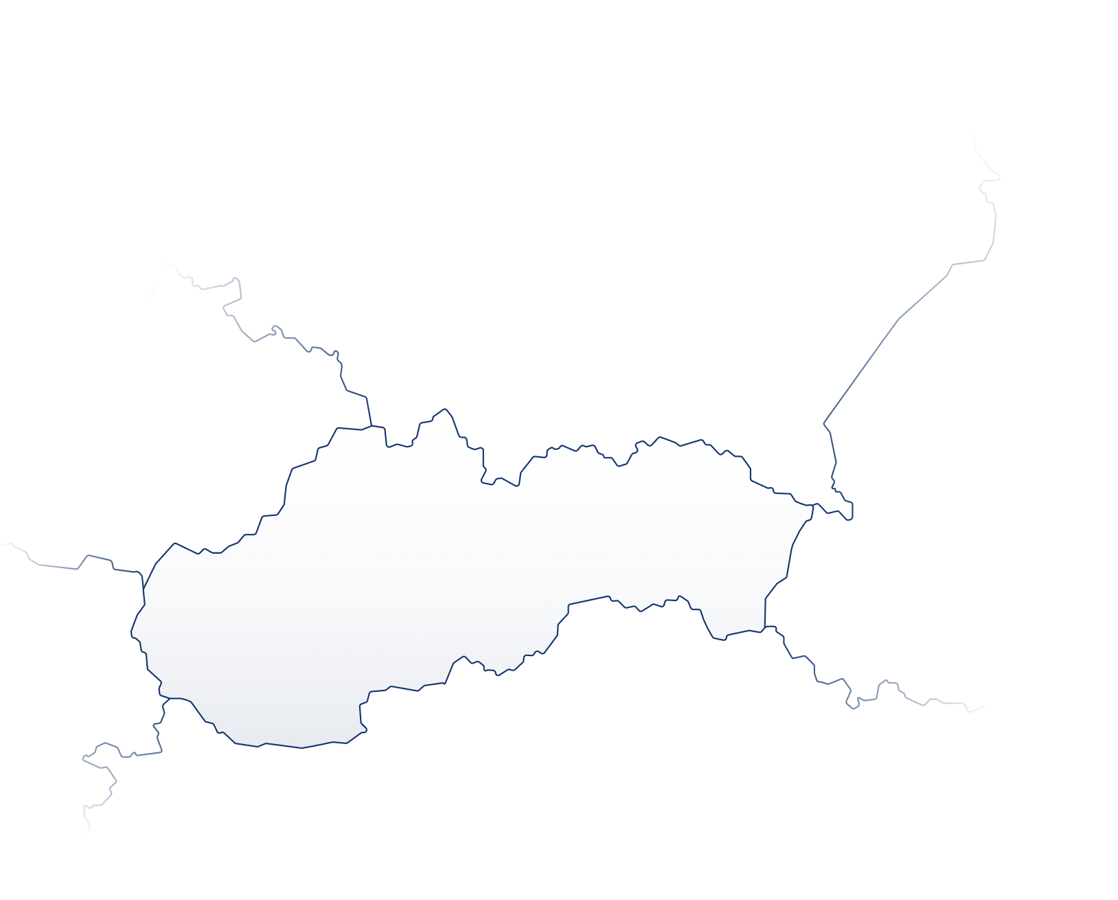 Mapa Slovenska s pobočkami